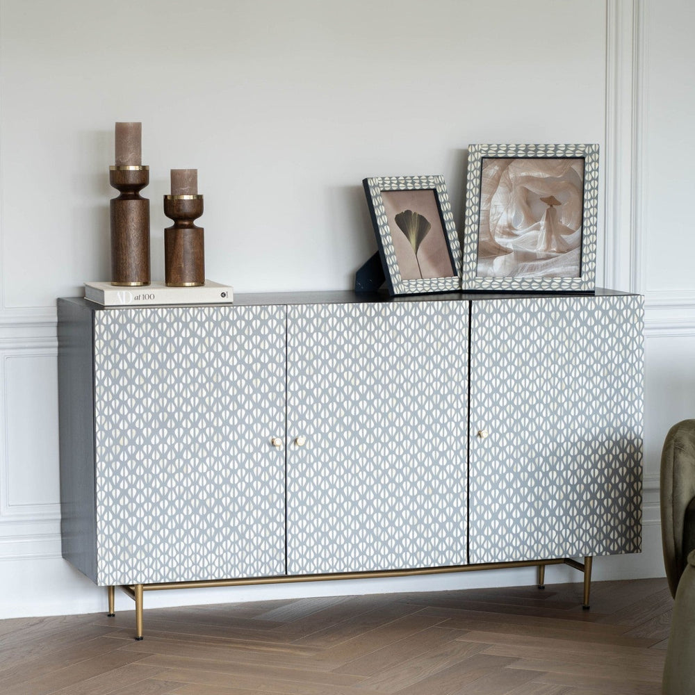 Libra Burgess Bone Inlay 3 Door Buffet Sideboard
