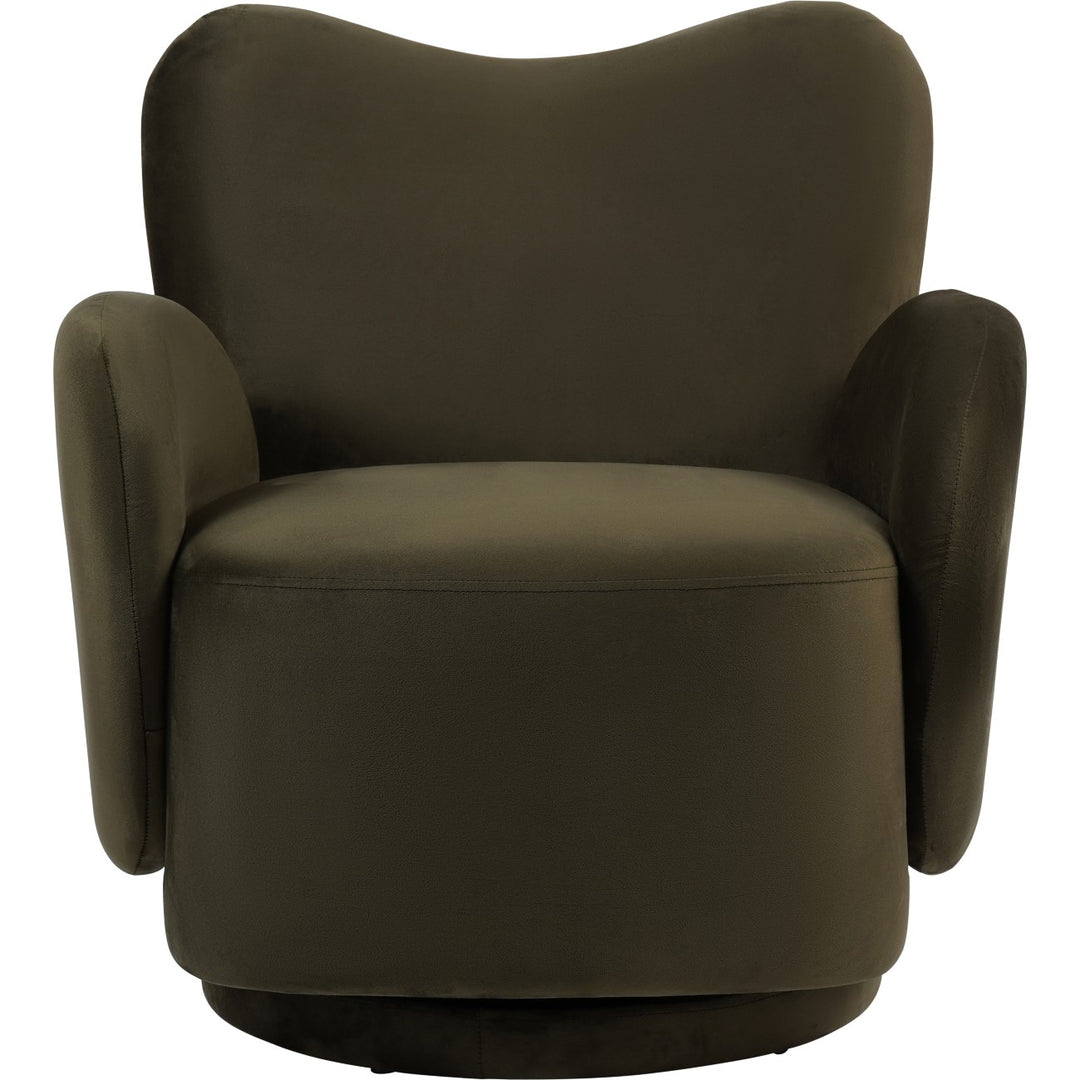 Libra Bingham Upholstered Swivel Chair Velvet Green