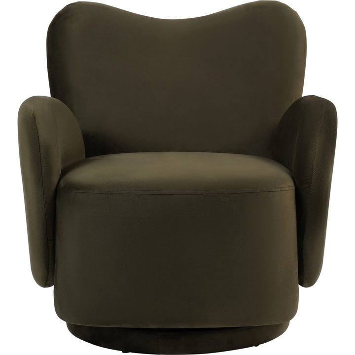 Libra Bingham Upholstered Swivel Chair Velvet Green
