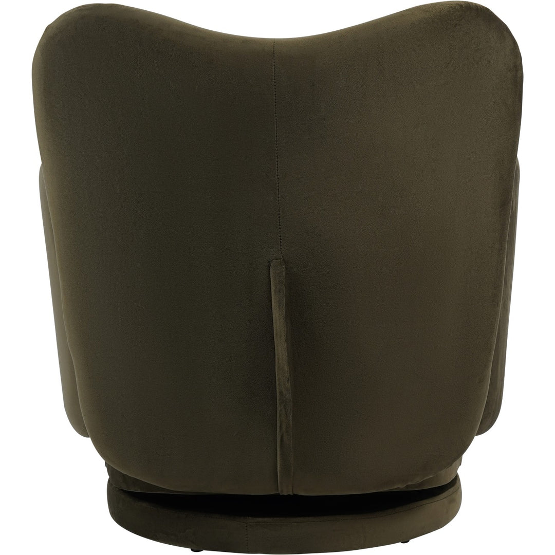 Libra Bingham Upholstered Swivel Chair Velvet Green