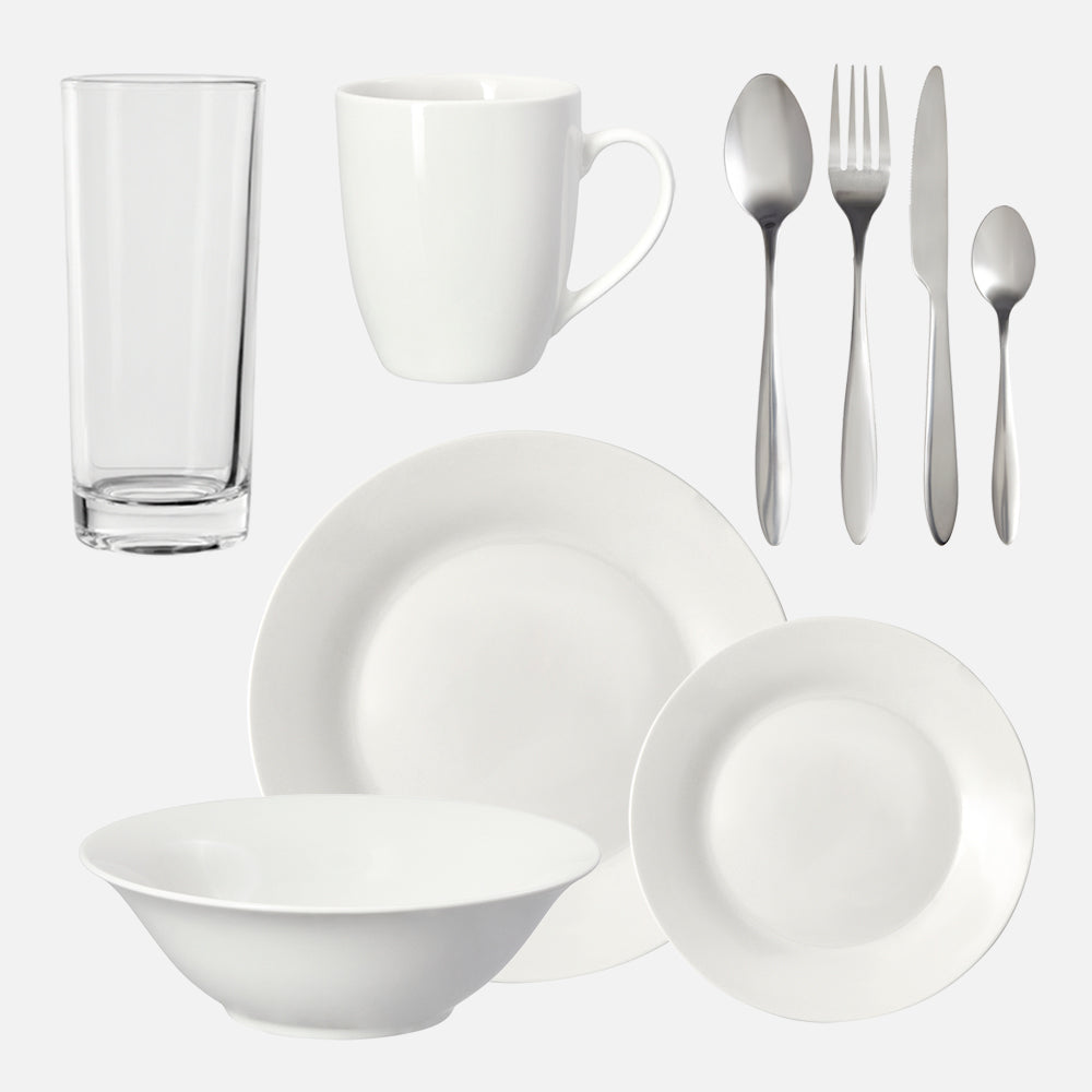 Gailarde Crockery Kit Porcelain , 1 person - White
