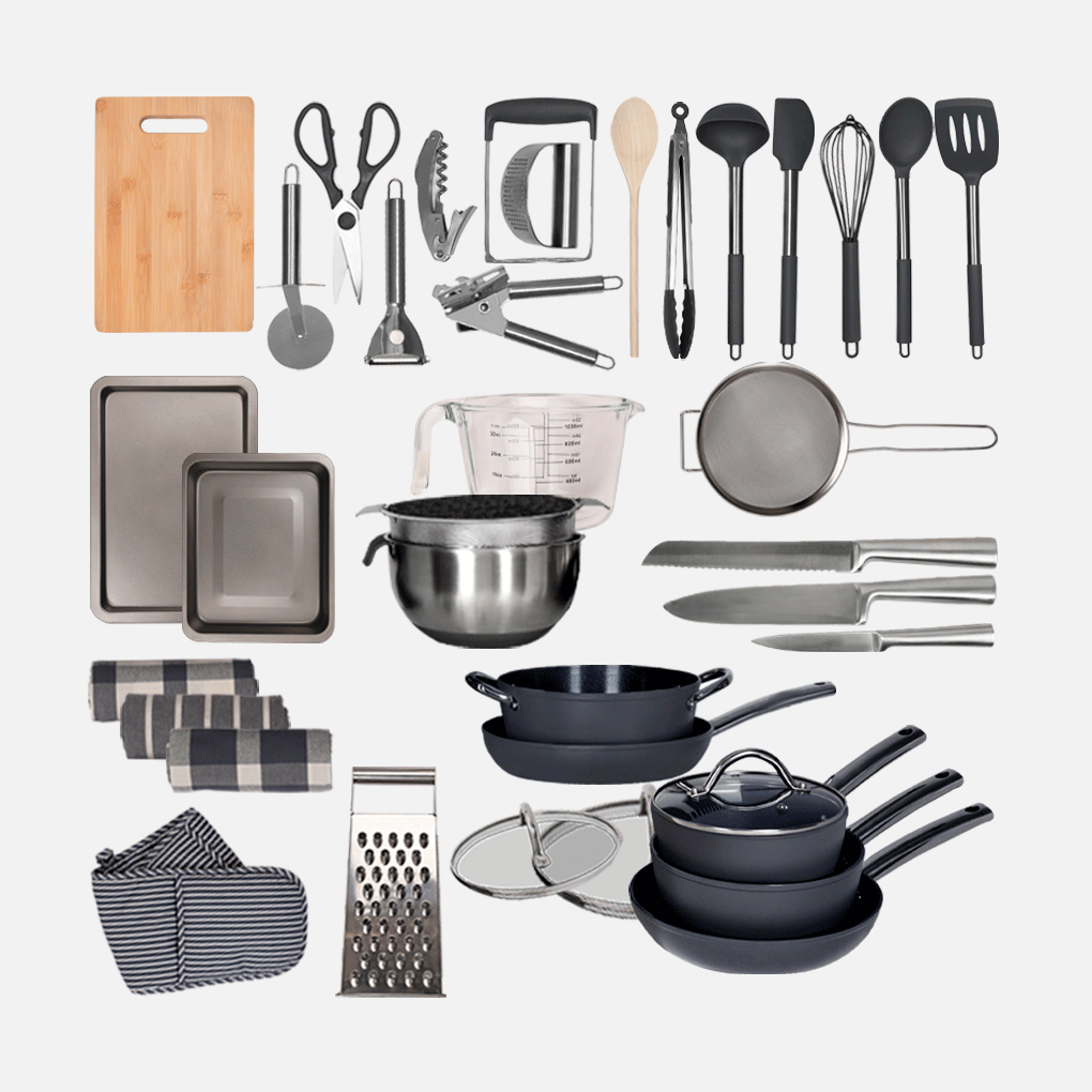 Gailarde Kitchen Set Deluxe - Grey Pan Set - No Dinnerware