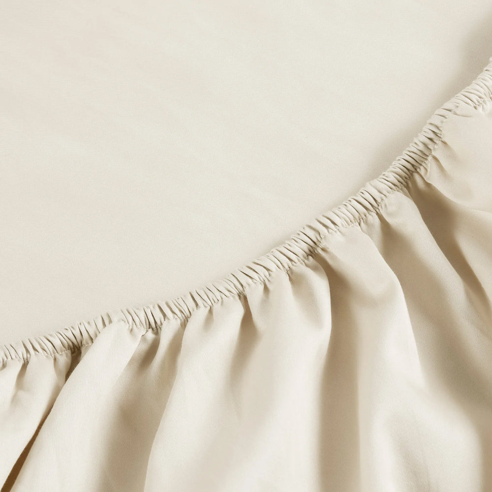 CHRISTY 400 TC Sateen Deep Fitted Sheet Ivory - Pack of Two