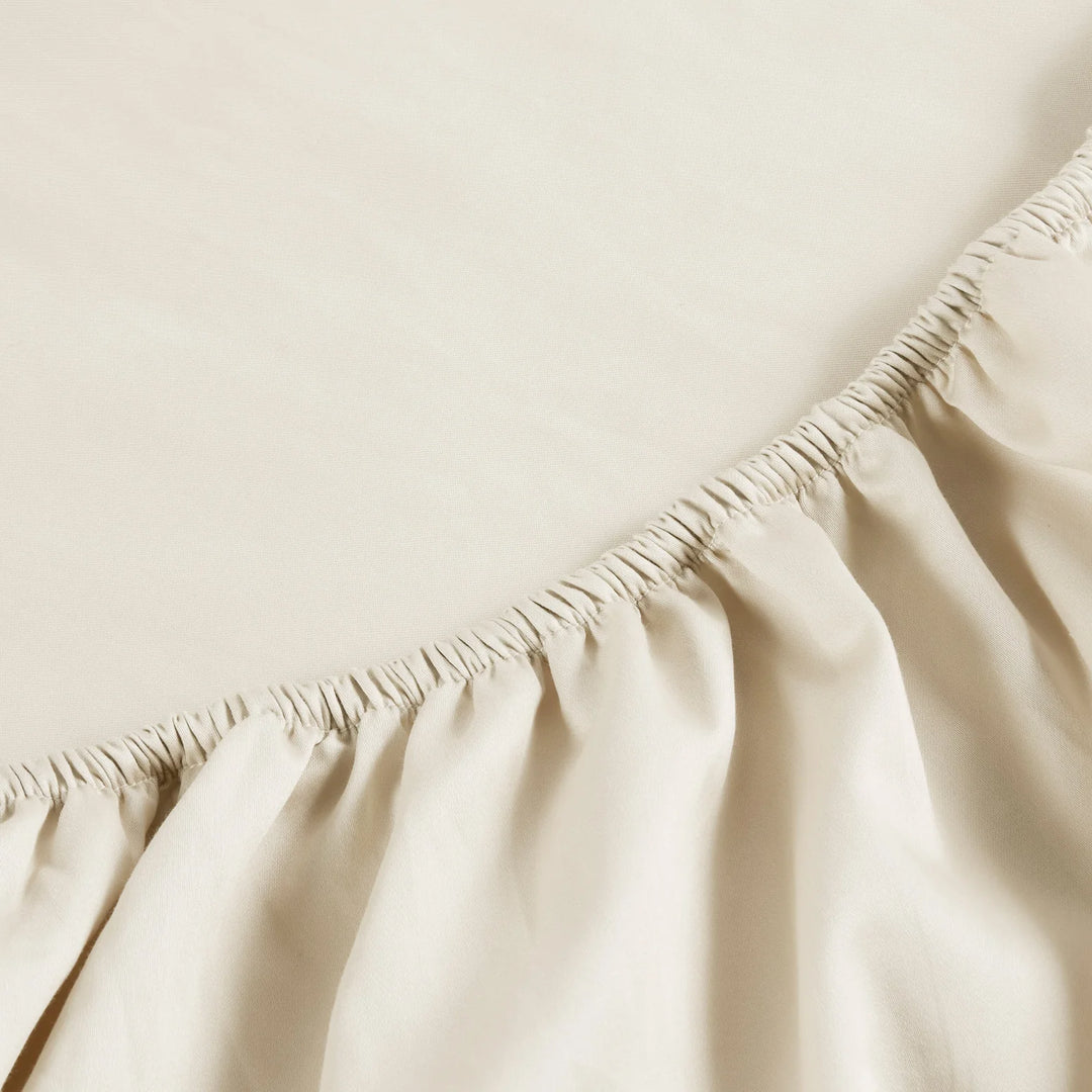 CHRISTY 400 TC Sateen Deep Fitted Sheet Ivory - Pack of Two