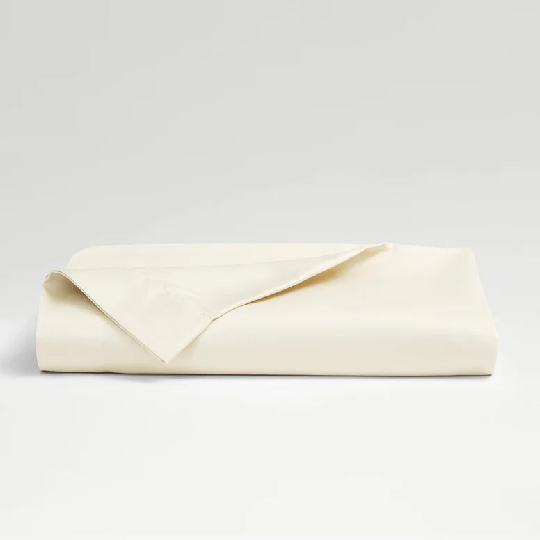 CHRISTY 400 TC Sateen Flat Sheet Ivory - Pack of Two