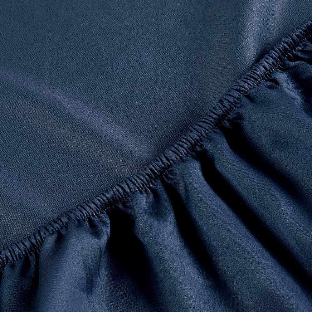CHRISTY 400 TC Sateen Deep Fitted Sheet Navy - Pack of Two