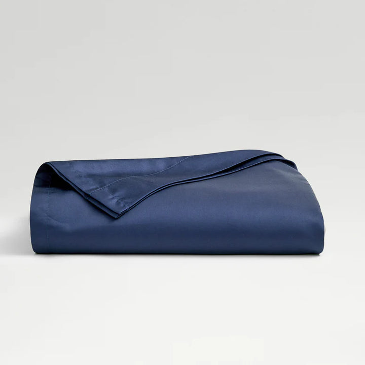 CHRISTY 400 TC Sateen Flat Sheet - Navy - Pack of Two