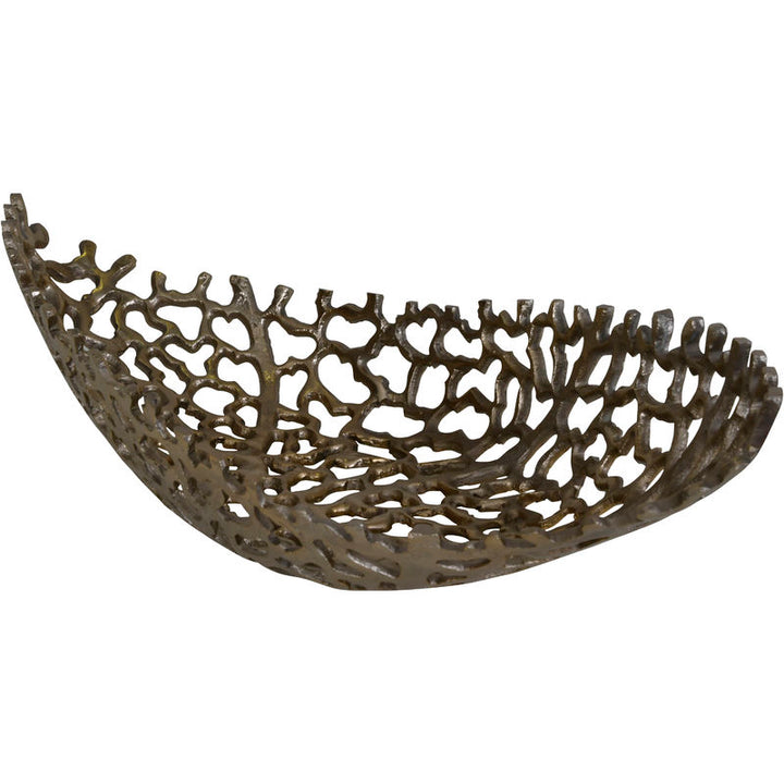 Libra Aussie Gold Coral Aluminium Ellipse Bowl 26x63x16cm