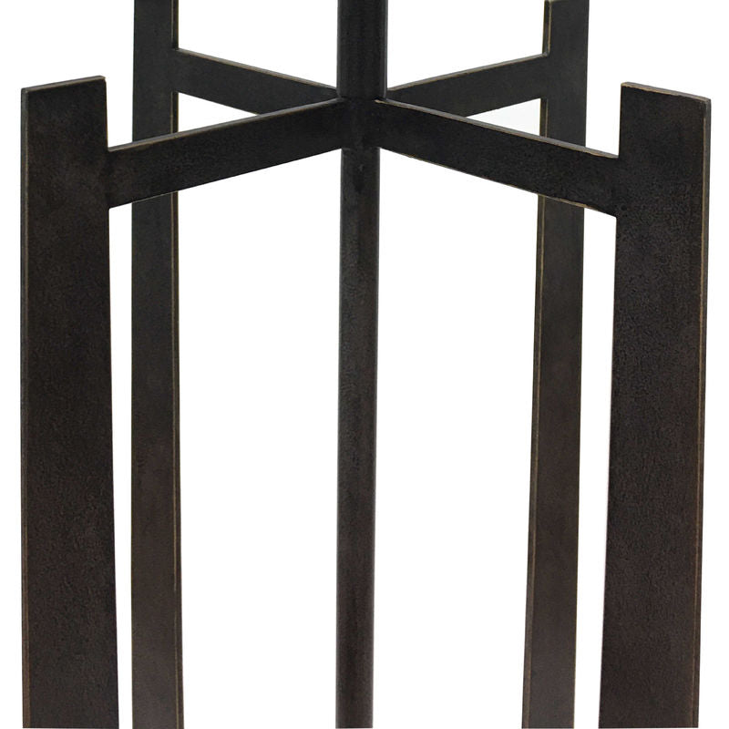 Libra Glenthorpe Hammered Iron Floor Lamp Gilded Oak Finish - E27 60W