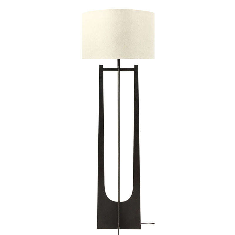 Libra Glenthorpe Hammered Iron Floor Lamp Gilded Oak Finish - E27 60W