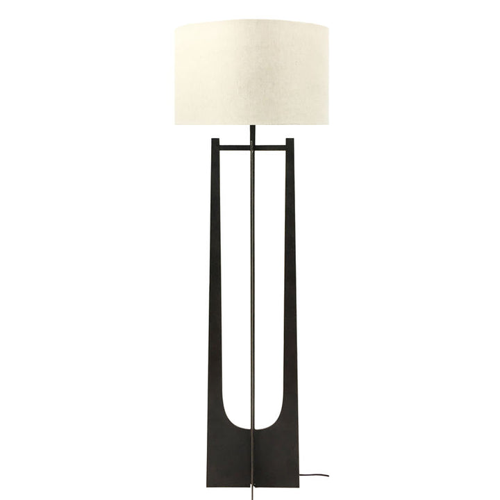Libra Glenthorpe Hammered Iron Floor Lamp Gilded Oak Finish - E27 60W