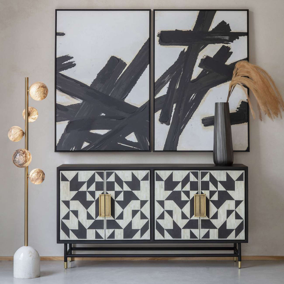Libra Wolseley Bone Inlay Four Door Buffet Cabinet