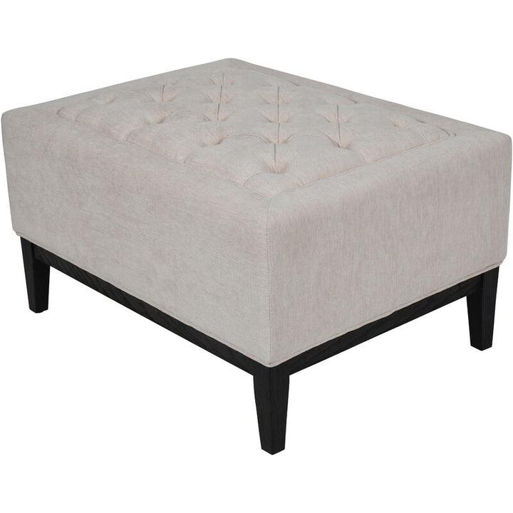 Libra Theodore Buttoned Stool in Ivory Fabric 81x61cm