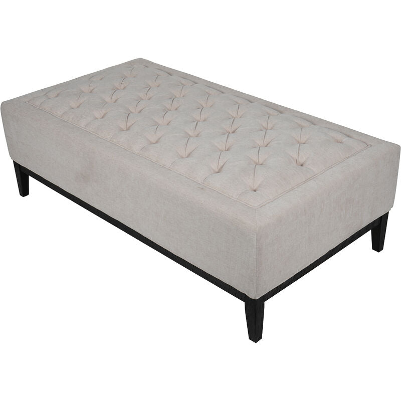 Libra Theodore Buttoned XL Ottoman in Ivory Fabric 140x76cm