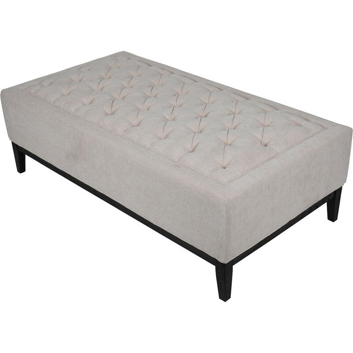 Libra Theodore Buttoned XL Ottoman in Ivory Fabric 140x76cm
