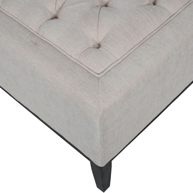 Libra Theodore Buttoned XL Ottoman in Ivory Fabric 140x76cm