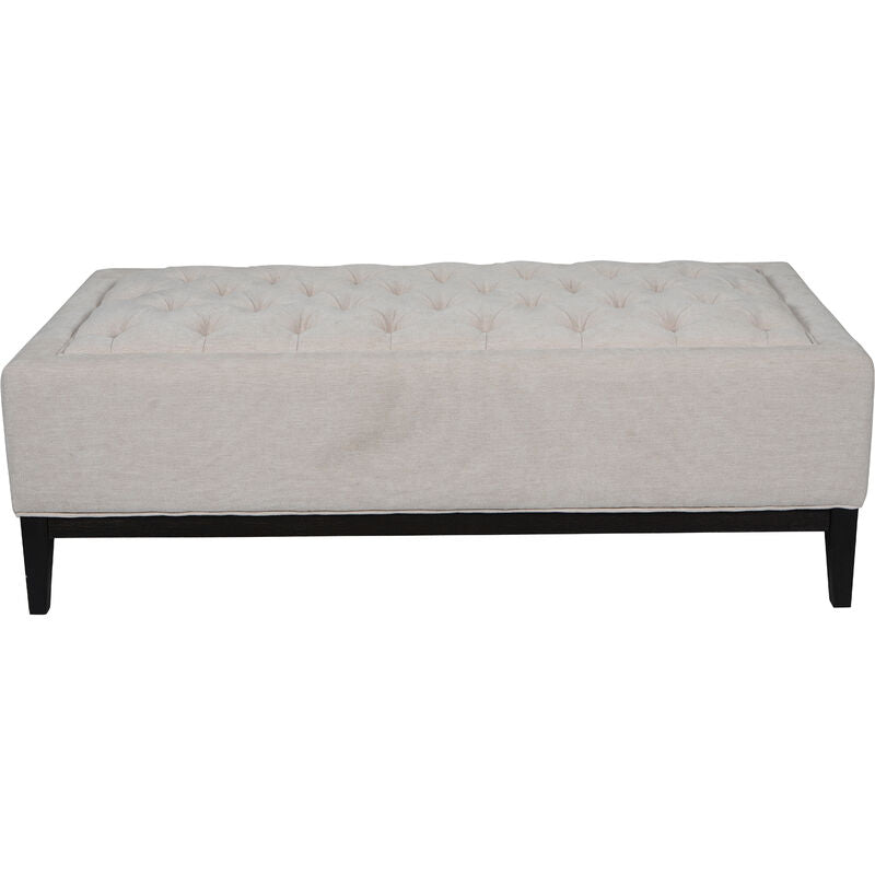 Libra Theodore Buttoned XL Ottoman in Ivory Fabric 140x76cm