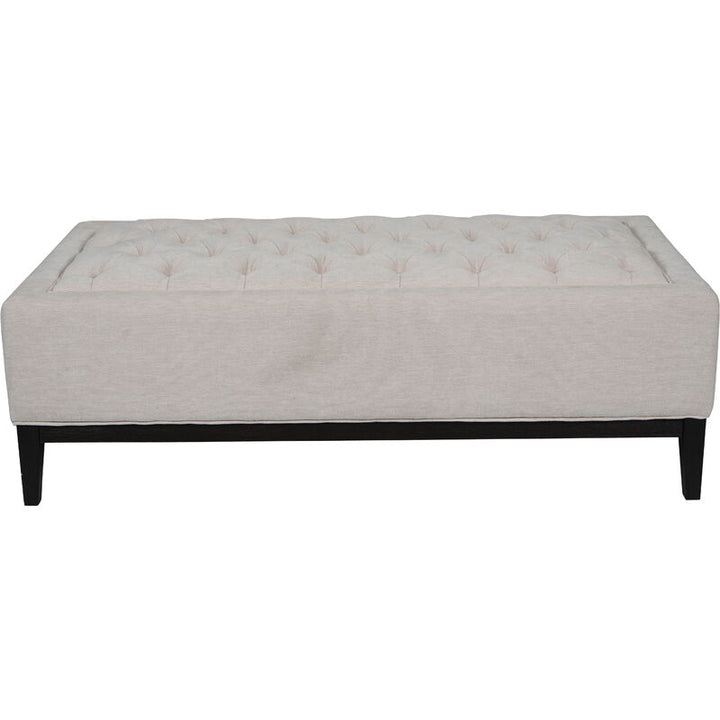 Libra Theodore Buttoned XL Ottoman in Ivory Fabric 140x76cm