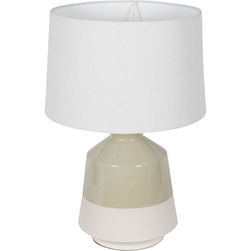Libra Canterbury Soft Green Dipped Glaze Table Lamp 58cm with Ivory Coolie Shade