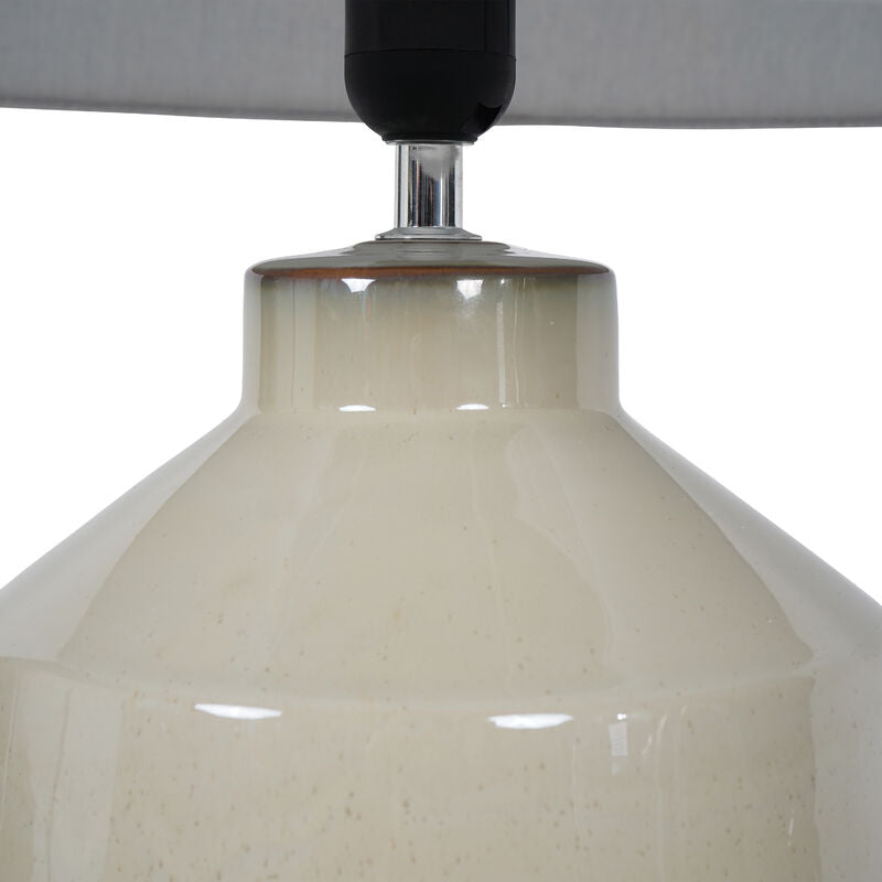 Libra Canterbury Soft Green Dipped Glaze Table Lamp 58cm with Ivory Coolie Shade