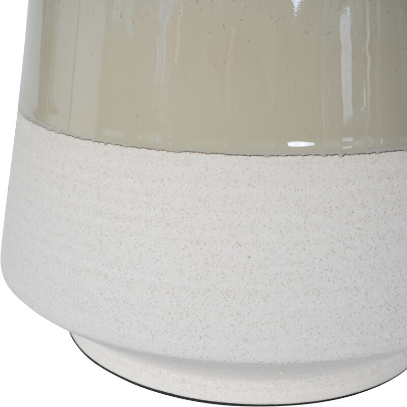 Libra Canterbury Soft Green Dipped Glaze Table Lamp 58cm with Ivory Coolie Shade