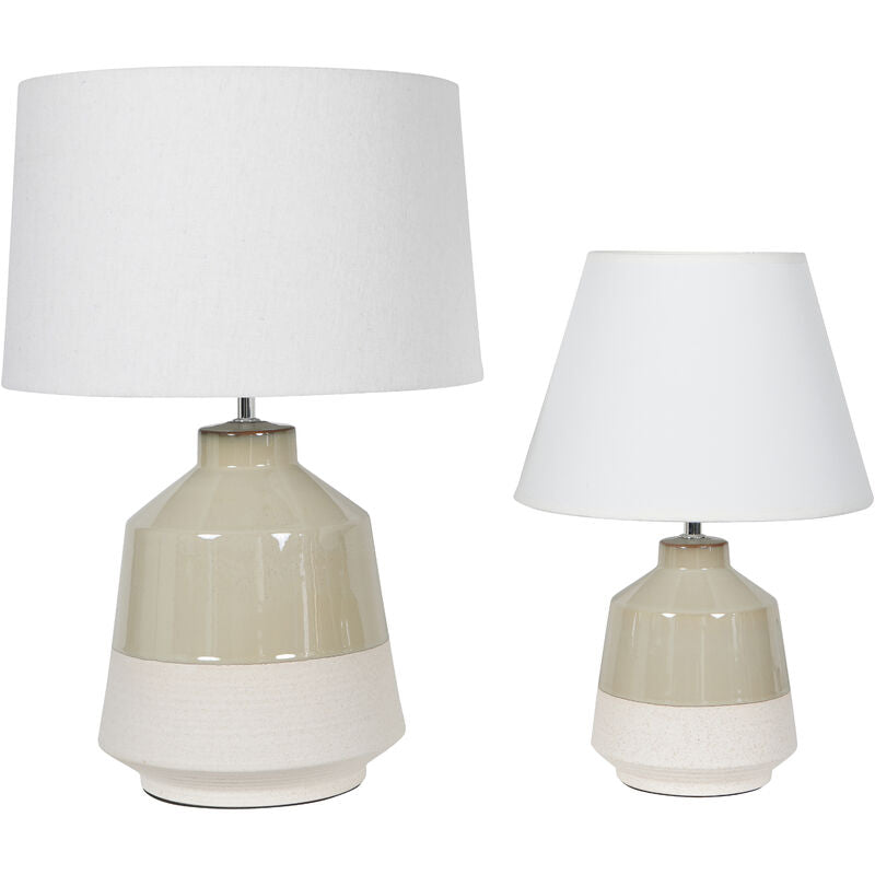 Libra Canterbury Soft Green Dipped Glaze Table Lamp 58cm with Ivory Coolie Shade