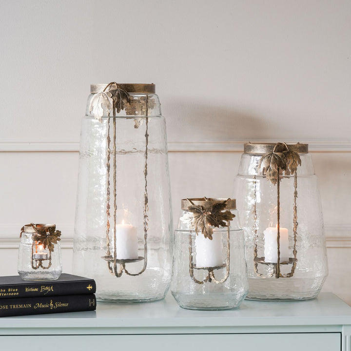 Laura Ashley Medium Leaf Bottle Hurricane