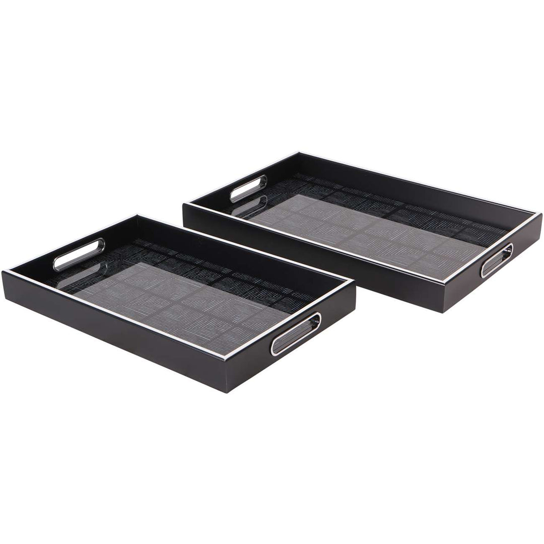 Libra Squares Pattern Set of 2 Trays