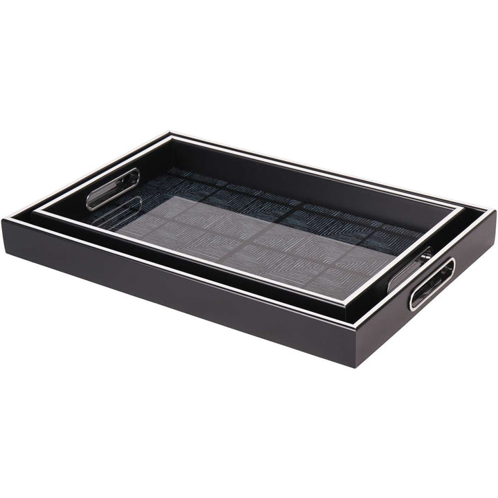 Libra Squares Pattern Set of 2 Trays