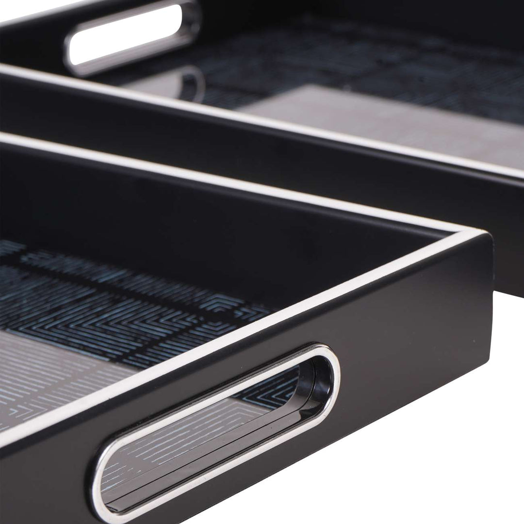 Libra Squares Pattern Set of 2 Trays