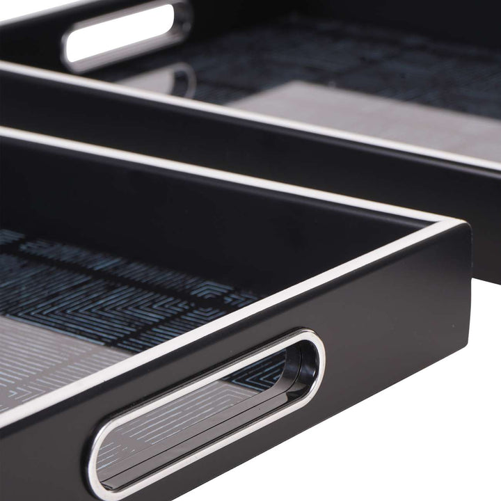 Libra Squares Pattern Set of 2 Trays