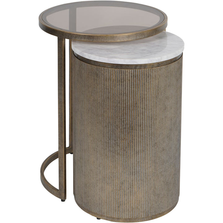 Libra Belvedere Aged Gold Set of 2 Nesting Side Tables
