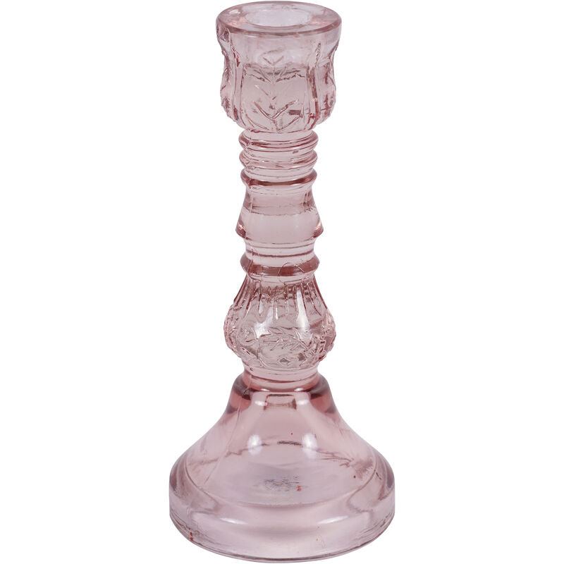 Laura Ashley Pink  Glass Candlestick