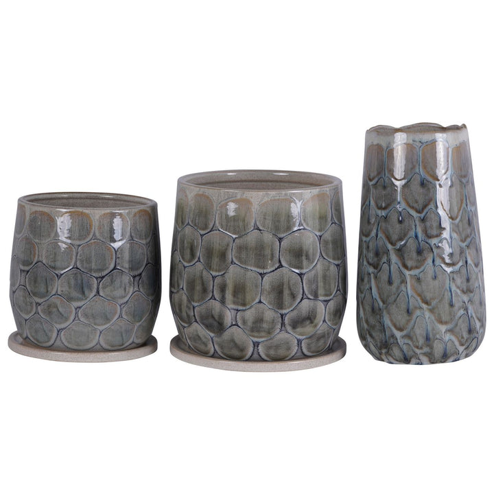 Libra Armadillo Azure Ceramic Vase