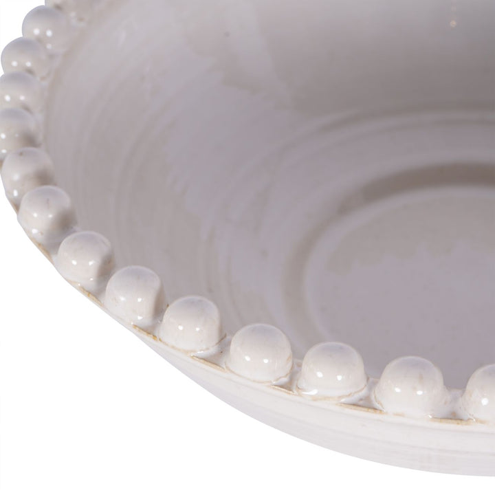 Libra Mediterranean Reactive Glaze Ceramic Bowl Cream