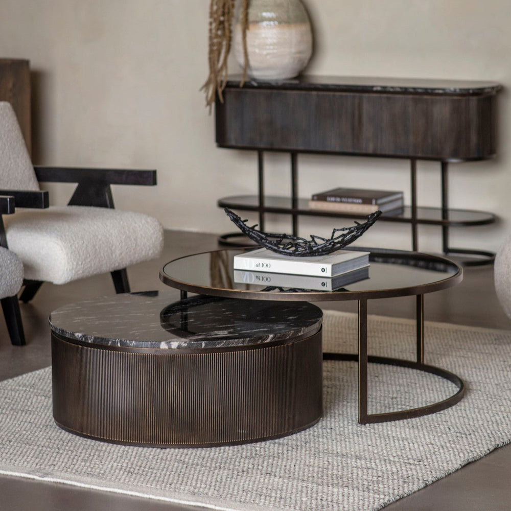 Libra Belvedere Black Set of 2 Nesting Coffee Tables