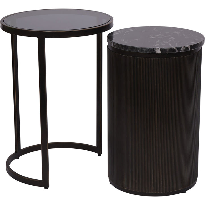 Libra Belvedere Black Set of 2 Nesting Side Tables