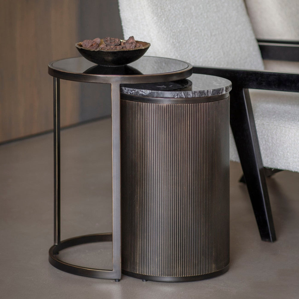 Libra Belvedere Black Set of 2 Nesting Side Tables