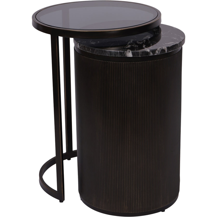 Libra Belvedere Black Set of 2 Nesting Side Tables