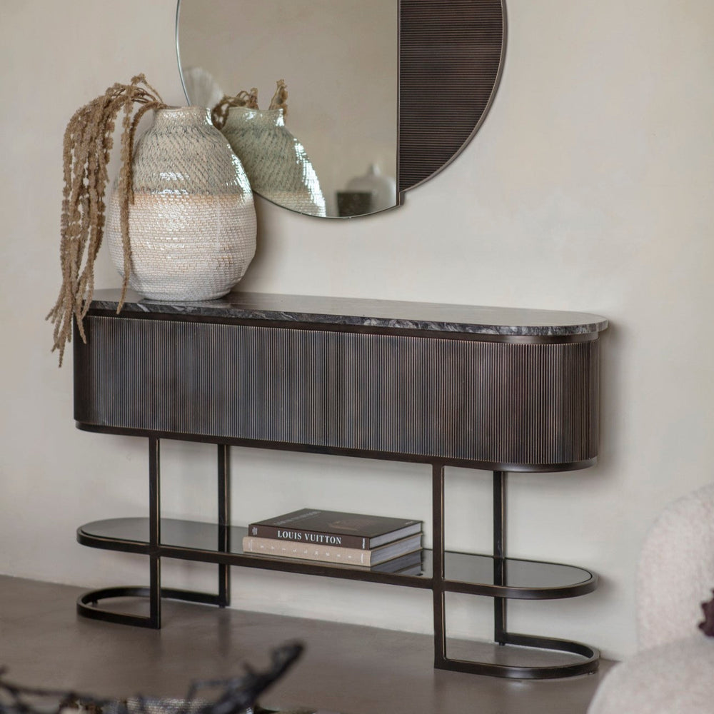 Libra Belvedere Black Console Table
