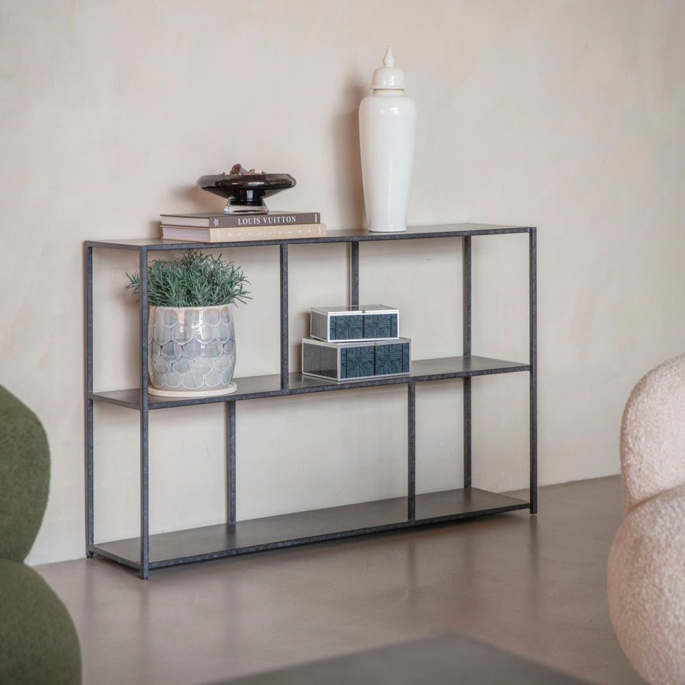 Libra Brooks Console Table Mottled Black