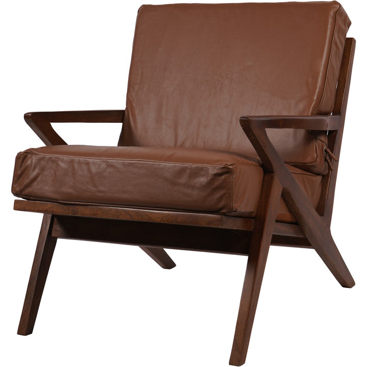 Libra Atherton Wooden Upholstered Leather Armchair