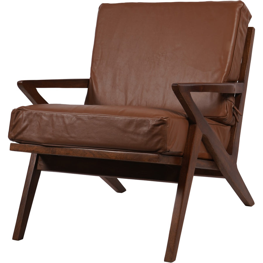 Libra Atherton Wooden Upholstered Leather Armchair