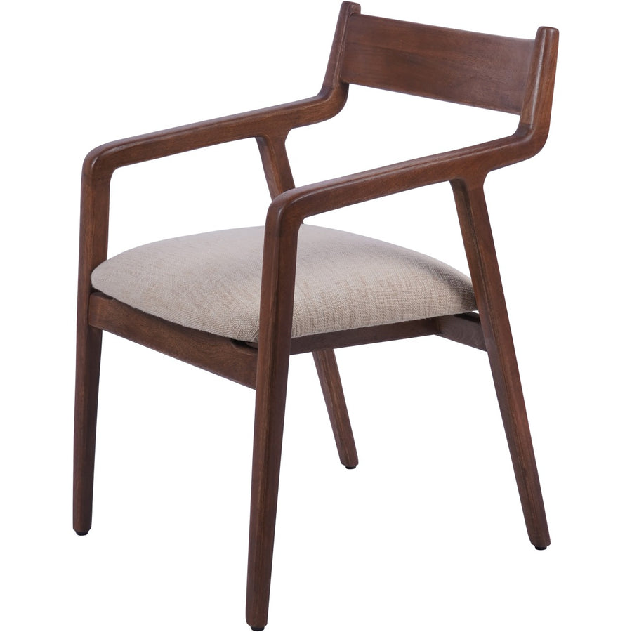 Libra Monterey Wooden Upholstered Dining Chair in Beige