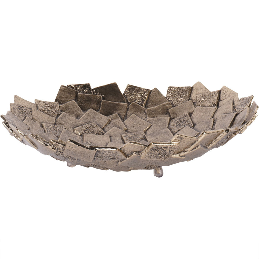Decorative bowl with textured surface on a white background