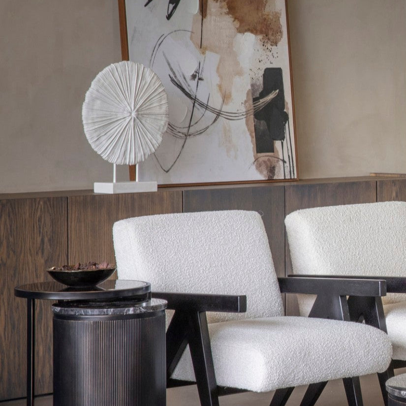 Libra Orbis Textured Sculpture on Stand