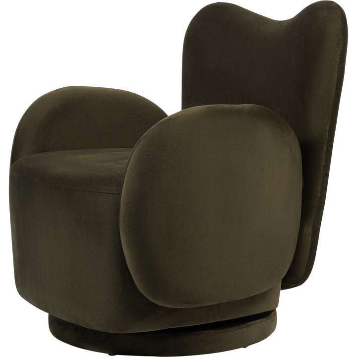 Libra Bingham Upholstered Swivel Chair Velvet Green