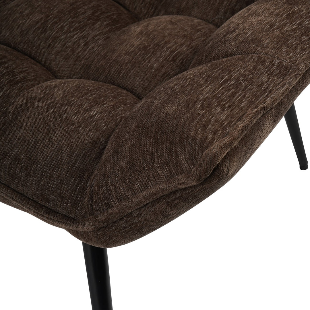 Libra Chrishall Occasional Chair with Footstool in Brown Velour