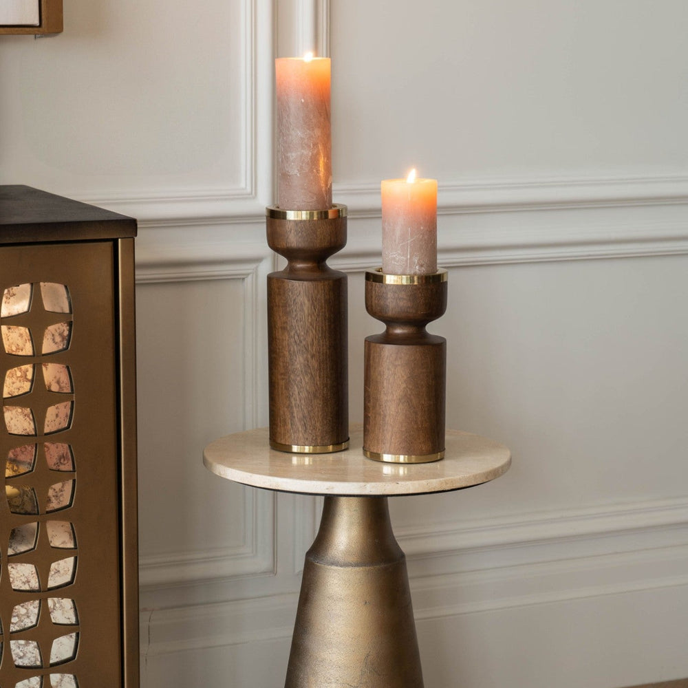 Libra Amalfi Wooden Pillar Holder 31cm