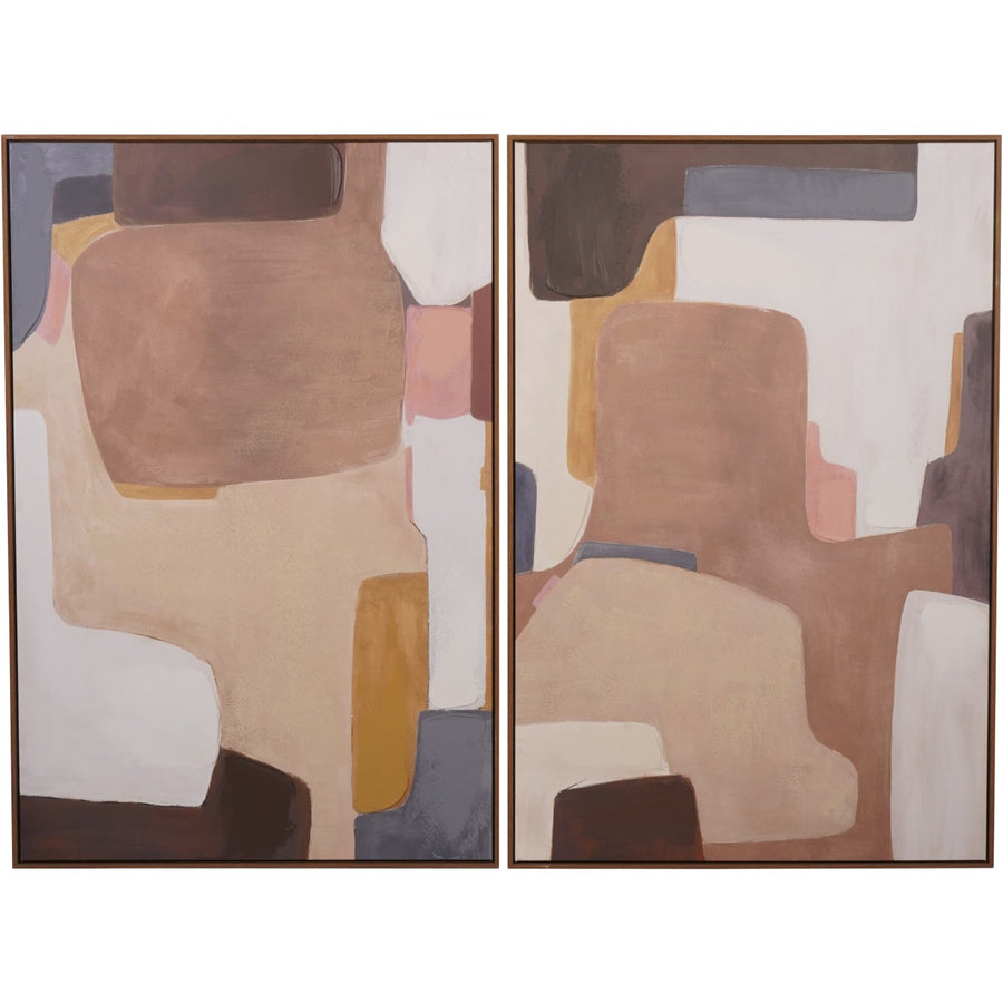Libra Modern Abstract Wall Art Set of Two Framed Canvas Wall Art 160x120cm